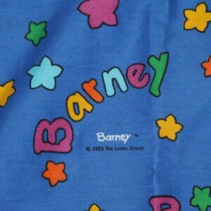 Barney Pillow Case Pillow Sham Set Of 2 Blue Barney And friends 1993